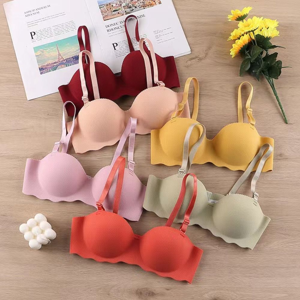 Wirefree Bra Comfort - บราไร้โครงแบบสวมใส่สบายทันสมัย สีลูกกวาด ป้องกันการหย่อนคล้อย บราดันทรง ปรับระดับได้ ยกกระชับหลัง