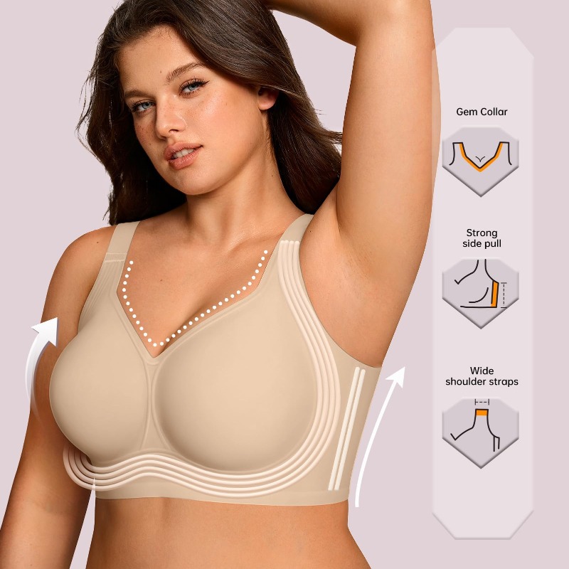 บราไร้สายสำหรับสาวพลัสไซส์ บรา - Underwire Bra Padded บทวิจารณ์และราคา